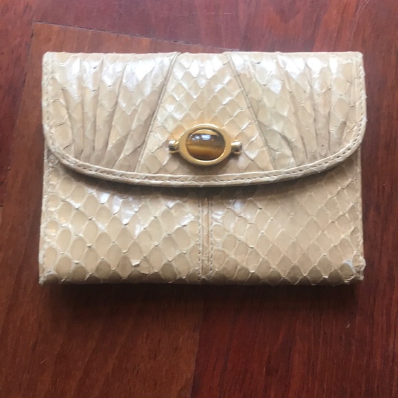 Judith Leiber Handbags - Vintage Judith Leiber Snakeskin Motif Wallet